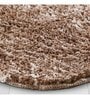 Brown Solid Shaggy Polyester 24x16 Inches AntiSkid Bath Mat