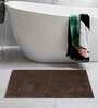 Brown Solid Cotton AntiSkid Bathmat