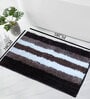Brown Striped Microfibre 23x15 Inches AntiSkid Bath Mat