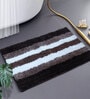 Brown Striped Microfibre 23x15 Inches AntiSkid Bath Mat