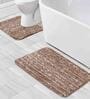 Brown Solid Polyester 28x20 Inches AntiSkid 1 Bathmat & 1 Contour Mat