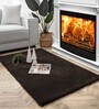 Chocolate Solid Polyester 3 X 5 Feet Machine Made Carpet