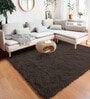 Chocolate Solid Wool Blend 3 X 5 Feet Tufted Carpet