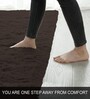 Chocolate Solid Wool Blend 4 X 6 Feet Tufted Carpet