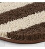 Brown Geometric Polyester 28x20 Inches AntiSkid Bath Mat