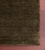 Brown Solid Wool 3 ft x 5 ft Hand Woven Carpet