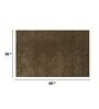 Brown Solid Wool 3 ft x 5 ft Hand Woven Carpet