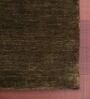 Brown Solid Wool 4 ft x 6 ft Hand Woven Carpet