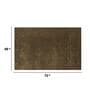 Brown Solid Wool 4 ft x 6 ft Hand Woven Carpet