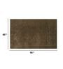 Brown Solid Wool 5 ft x 7 ft Hand Woven Carpet