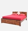 Chola King Size Bed Without Storage In Brown Colour