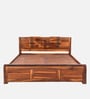 Chola King Size Bed Without Storage In Brown Colour