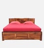 Chola Queen Size Bed Without Storage In Brown color