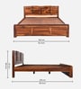 Chola Queen Size Bed Without Storage In Brown color
