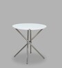Chopstick 2 Seater Dining Table in White & Silver Finish