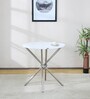 Chopstick 2 Seater Dining Table in White & Silver Finish
