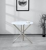 Chopstick 2 Seater Dining Table in White & Silver Finish