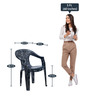 CHR2104 Plastic Chair in Black Stone Marble Colour Set of 4