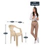 CHR2101 Plastic Chair in Marble Beige Finish , Set of 4