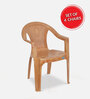 CHR2061 Plastic Chair in Light Pear Wood Finish , Set of 4