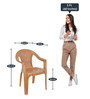 CHR2061 Plastic Chair in Light Pear Wood Finish , Set of 4
