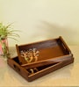 Chriping Birds Brown  Wooden (Set of 2) Serving Trays