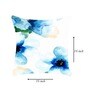 Christmas Collection Blue Floral Satin 16X16 Inches Cushion Cover