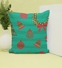 Christmas Collection Green Abstract Satin 16X16 Inches Cushion Cover