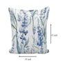 White and Blue Floral Satin 16X16 Inches Cushion Cover