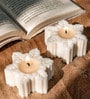 Christmas Snowflake (Set of 3) White Wax Decorative Candles