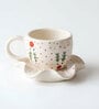 Christmas Theme Ceramic Tea Cup & Saucer (Red & White)