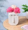 Chromatic Nordic Decorative Face Shaped- Large White Ceramic Flower Vase
