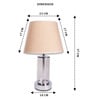 Chrome Glass Table Lamp With Metal Base and Champagne Cotton Fabric Shade