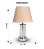 Chrome Glass Table Lamp With Metal Base and Champagne Cotton Fabric Shade