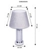 Chrome Glass Table Lamp With Metal Base and Grey Cotton Fabric Shade