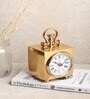 Chrono Cube Gold Aluminium Table Clock