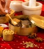 Chutki Masala Box Handcrafted Brass Spice Box with 7 Containers