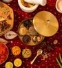 Chutki Masala Box Handcrafted Brass Spice Box with 7 Containers
