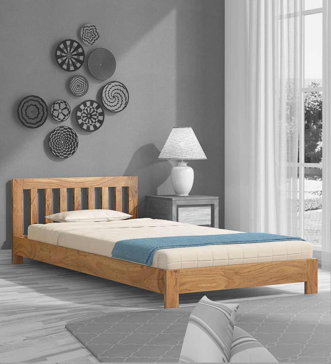 Buy Cicero Solid Wood Single Bed In Natural Finish Woodsworth By Pepperfry Online Contemporary Single Beds Beds Furniture Pepperfry Product