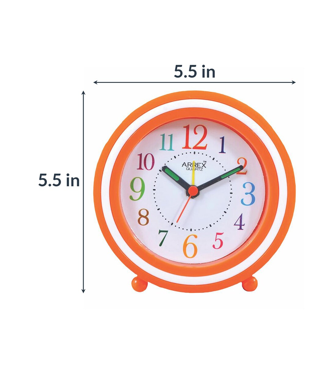 Buy Circular Analog Alarm Table Clock in Orange by Arrex Online Kids