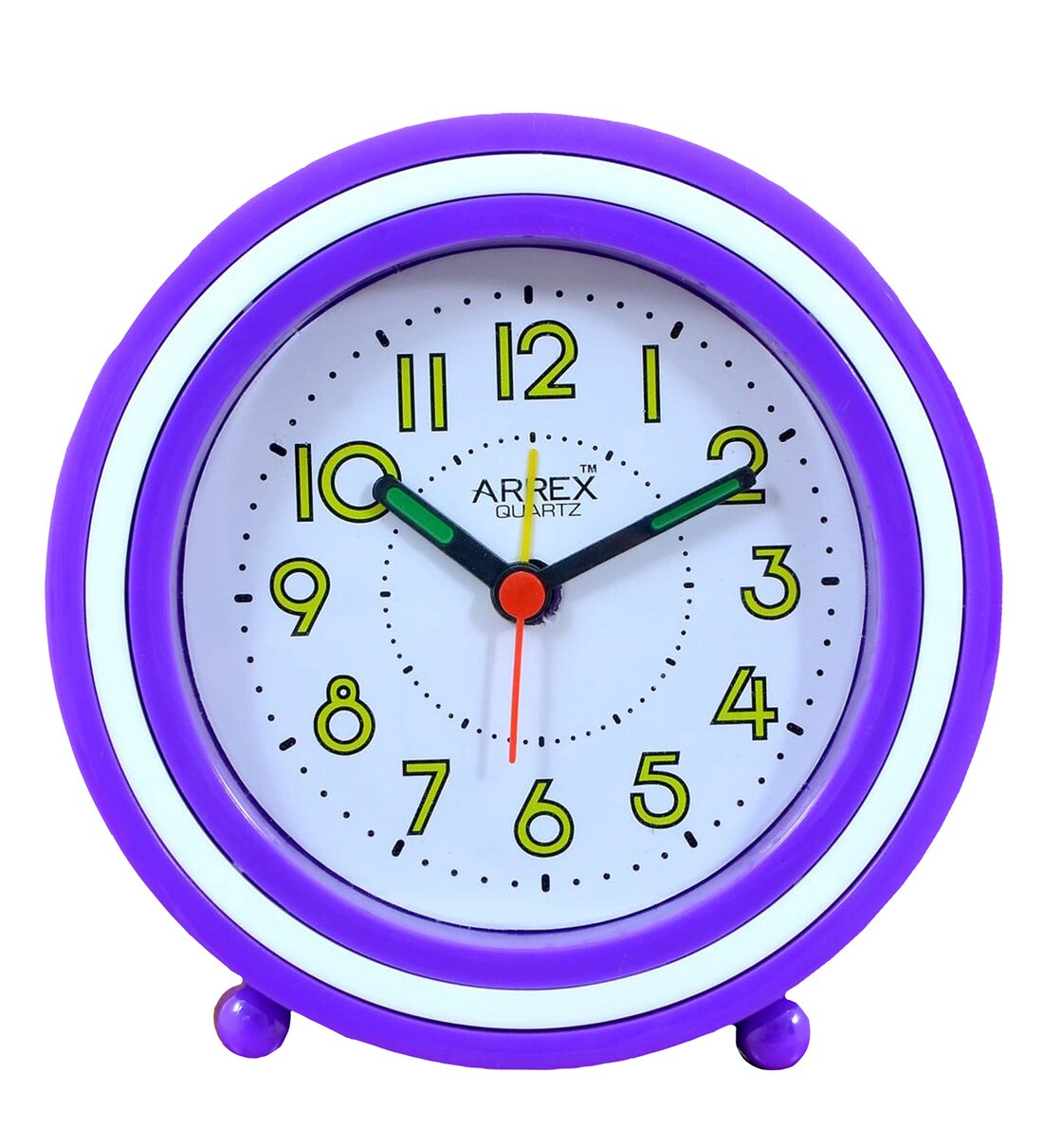 Buy Circular Analog Alarm Table Clock in Purple by Arrex Online Kids