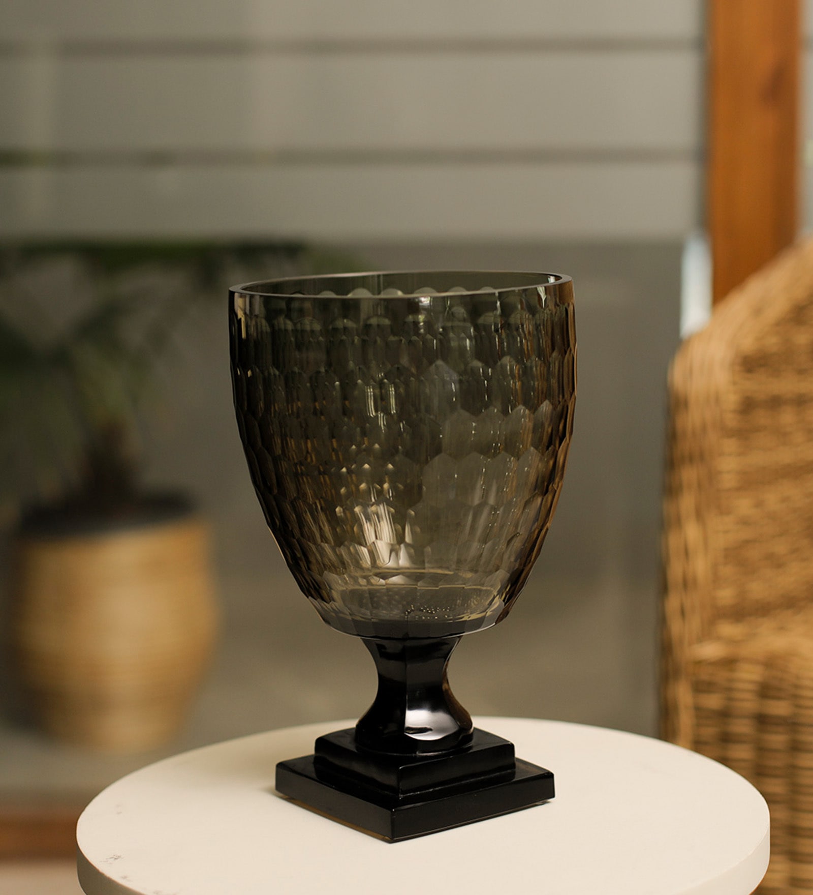 Ciana Green Glass Candle Holder