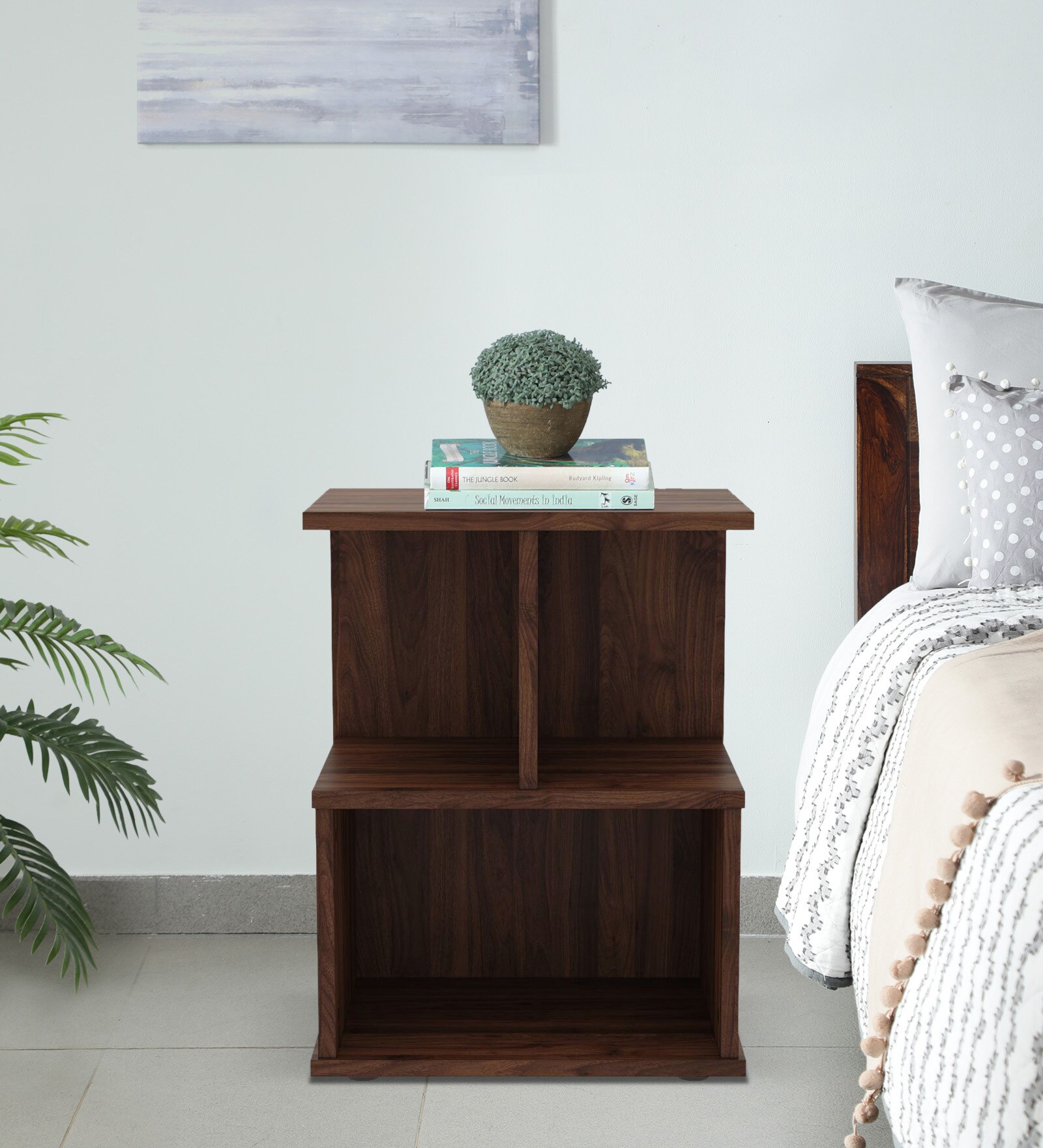 Cinder Bedside Table In Columbian Walnut Colour