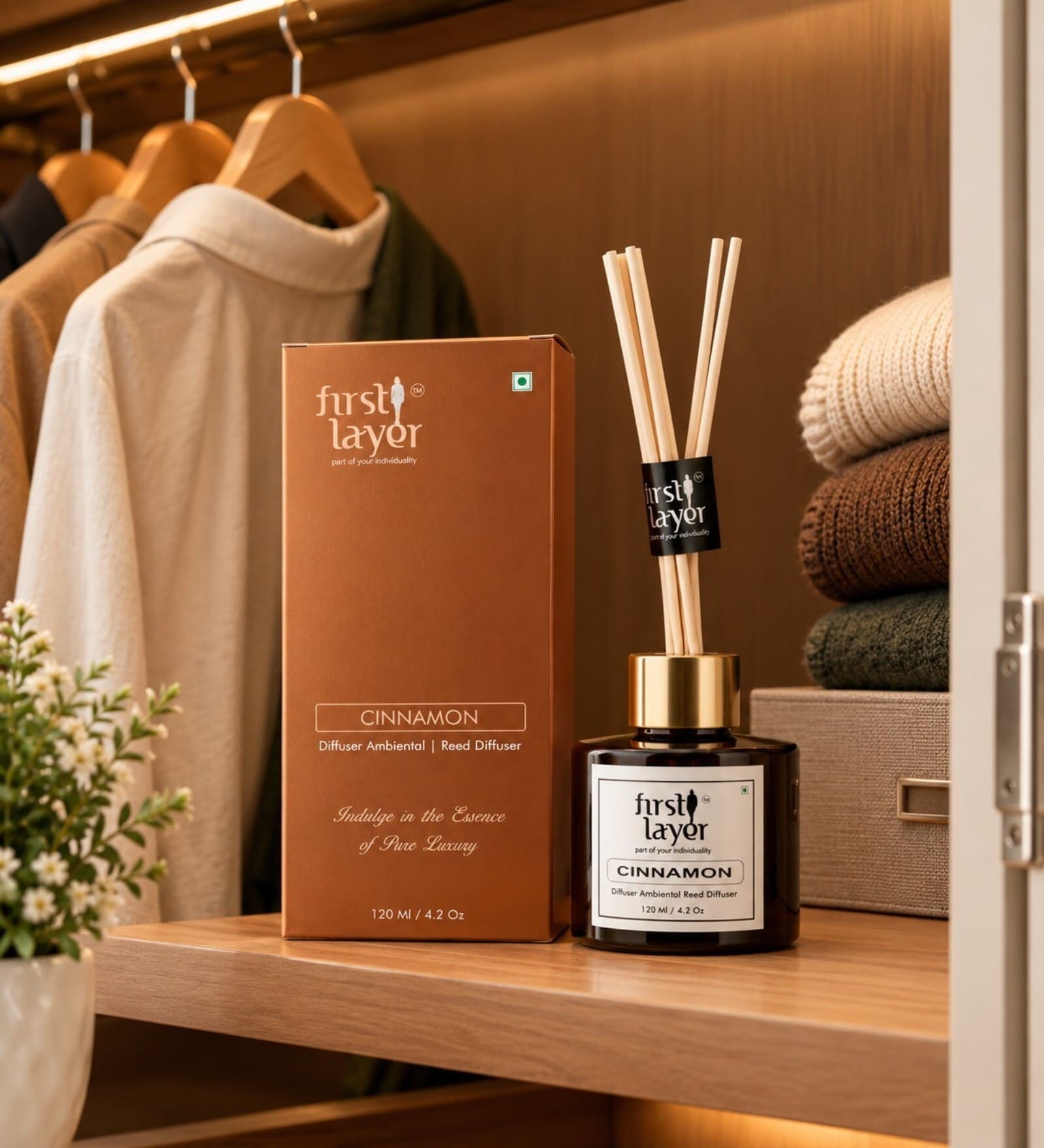 Cinnamon Aromatic Reed Diffuser Set with Reed Sticks