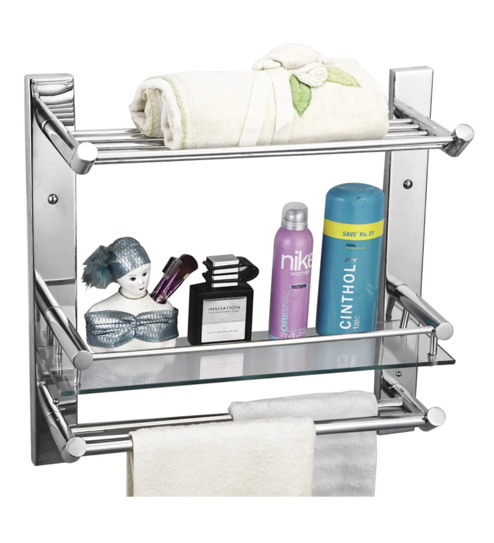 Buy Cipla Plast Global 223G Glass Bathroom Glass Shelf ...