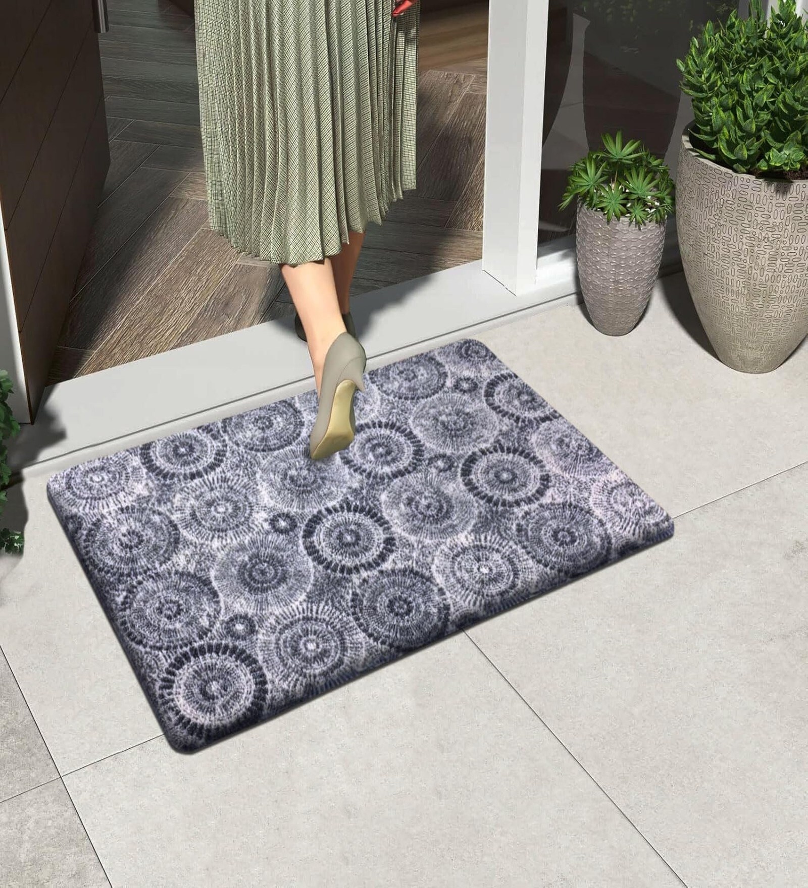 Circle PVC 16x24 Inches Anti Skid Door Mat