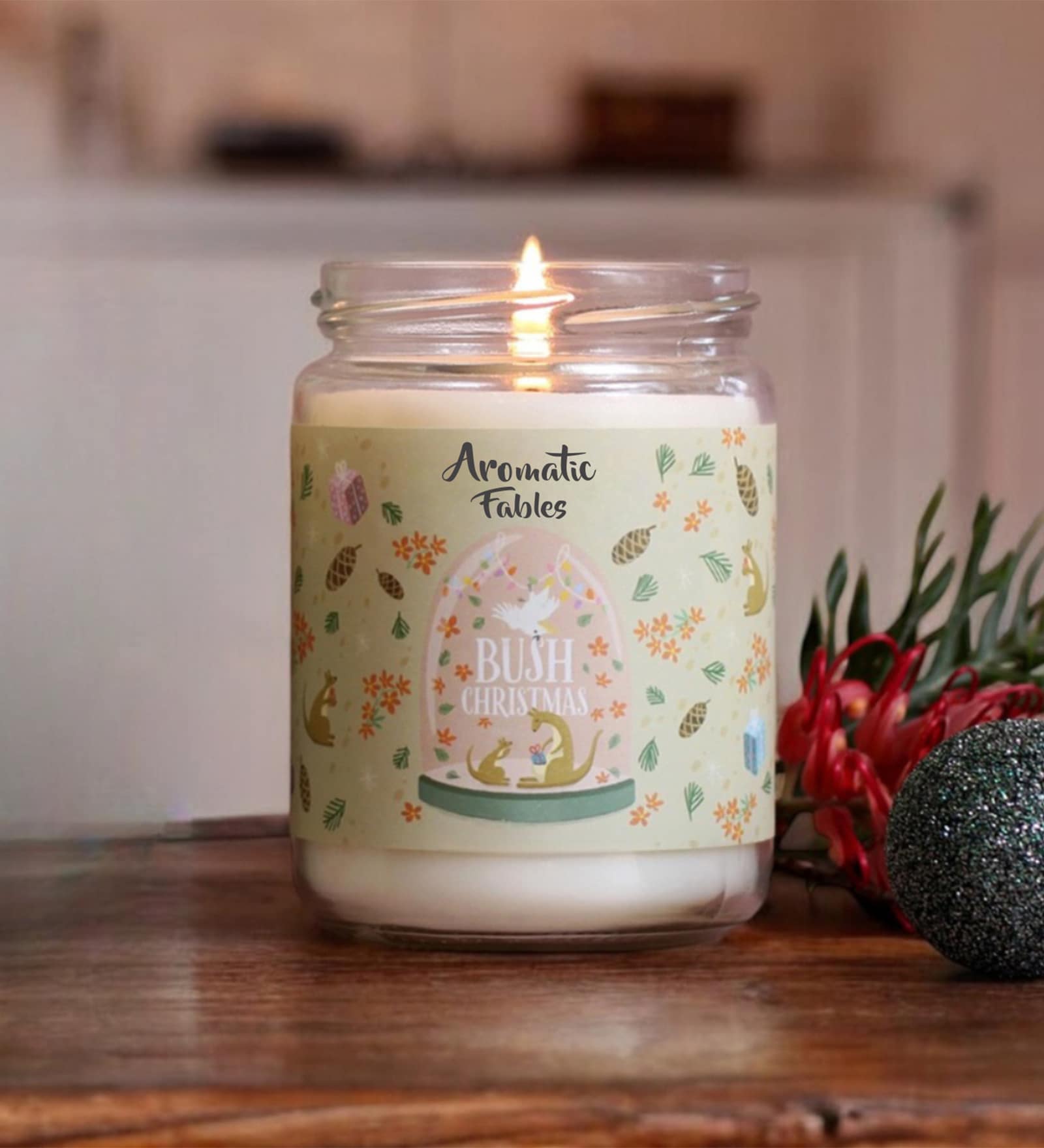 Citrus Scented Christmas Candle Fresh Holiday Aroma in Stylish Glass Jar for Gifting and D cor