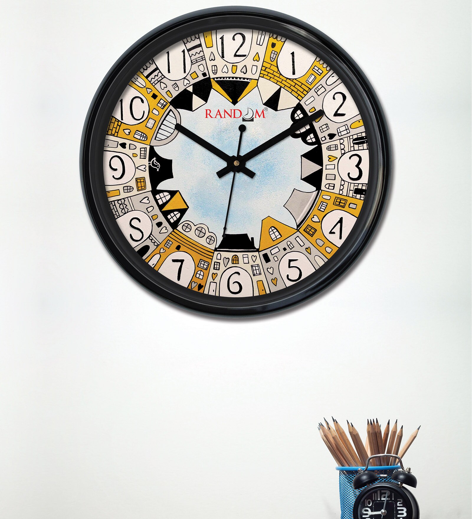City Multicolour Plastic Kids Wall Clock