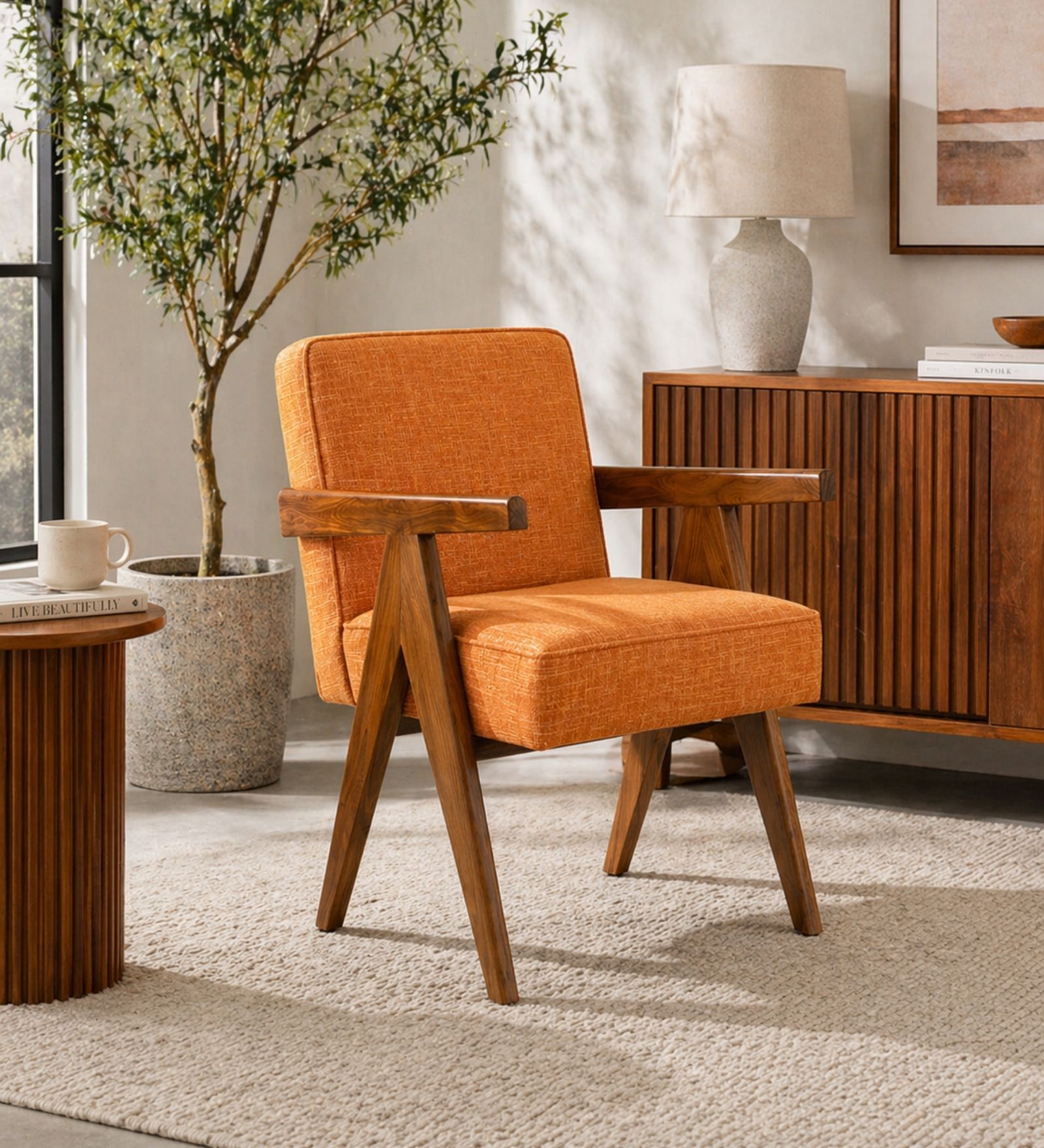 Civic Arm Chair In Orange Colour