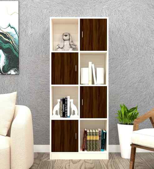 Cinderella 8 Shelves Bookshelf in Aisan Walnut & Highland Pine Finish